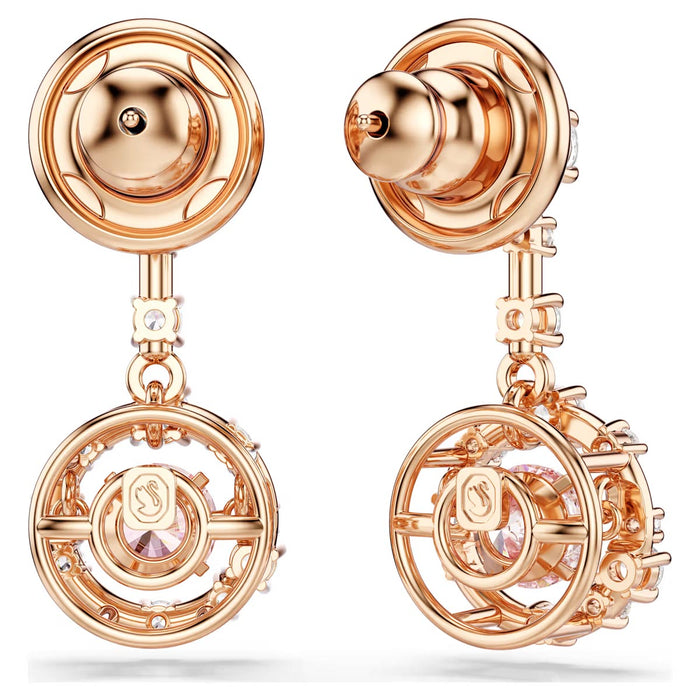 Swarovski Pink Constella Drop Earrings in Rose Tone Plate