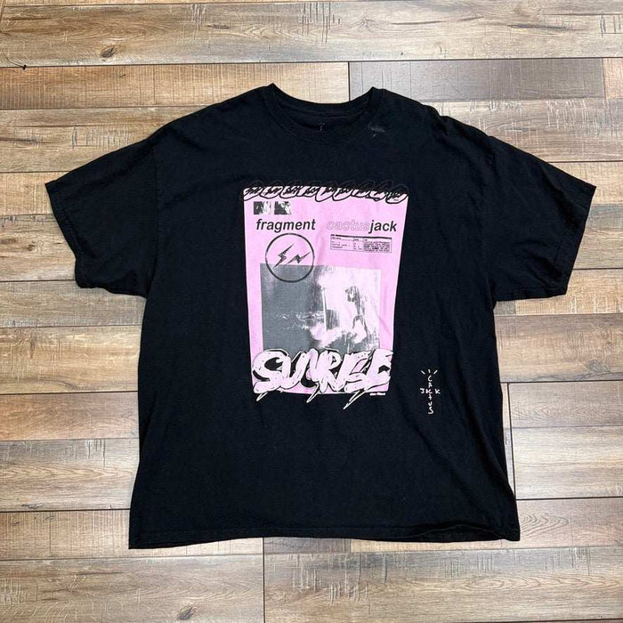 Travis Scott Cactus Jack Fragment pink sunrise black T-shirt preowned