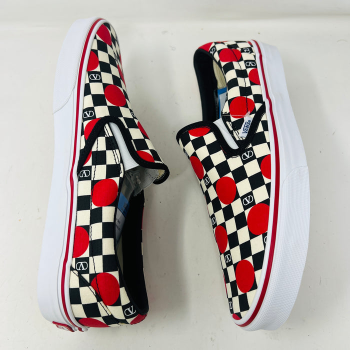 Vans Classic Slip-On Valentino Garavani Checkerboard Big Dots Black White Red (SAMPLE)