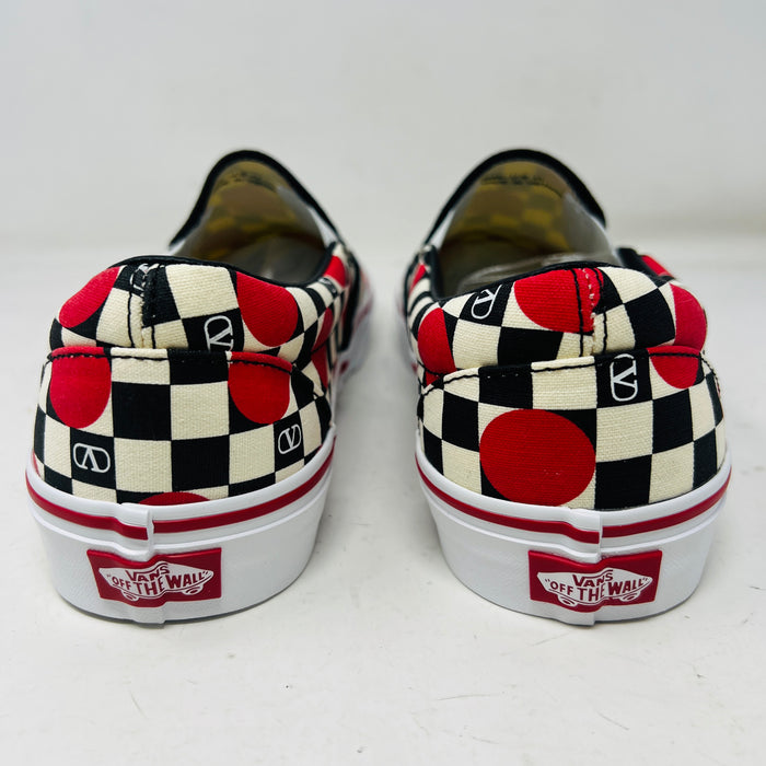 Vans Classic Slip-On Valentino Garavani Checkerboard Big Dots Black White Red (SAMPLE)